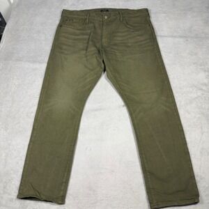 Polo Ralph Lauren Varick Slim Straight Mens 38x30 Olive Green Denim Pants